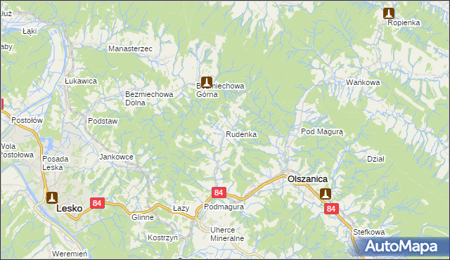mapa Rudenka, Rudenka na mapie Targeo