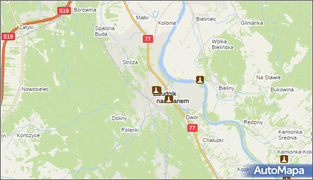 mapa Rudnik nad Sanem, Rudnik nad Sanem na mapie Targeo