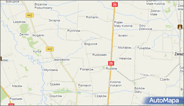 mapa Russówek, Russówek na mapie Targeo