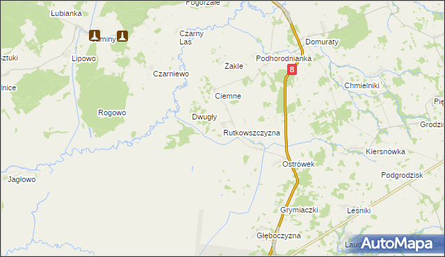 mapa Rutkowszczyzna, Rutkowszczyzna na mapie Targeo