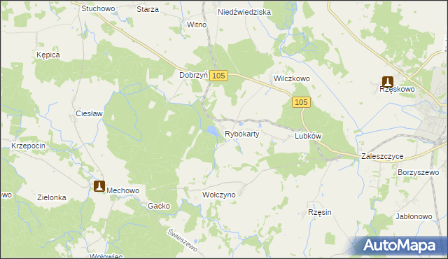 mapa Rybokarty, Rybokarty na mapie Targeo