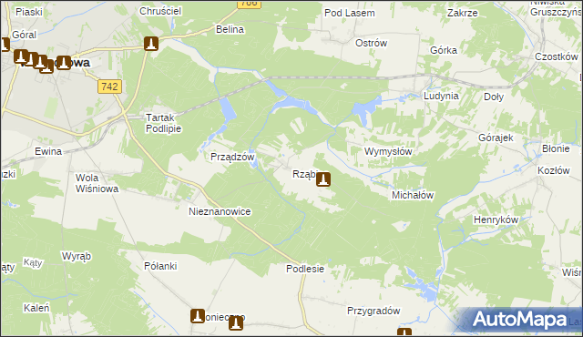 mapa Rząbiec, Rząbiec na mapie Targeo