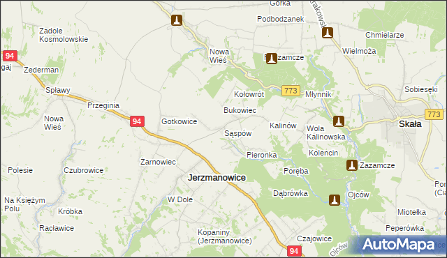 mapa Sąspów, Sąspów na mapie Targeo