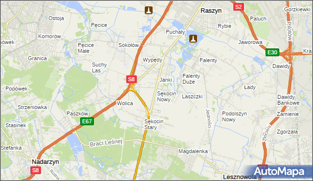 mapa Sękocin Nowy, Sękocin Nowy na mapie Targeo
