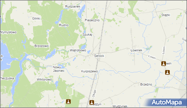 mapa Serock gmina Pruszcz, Serock gmina Pruszcz na mapie Targeo
