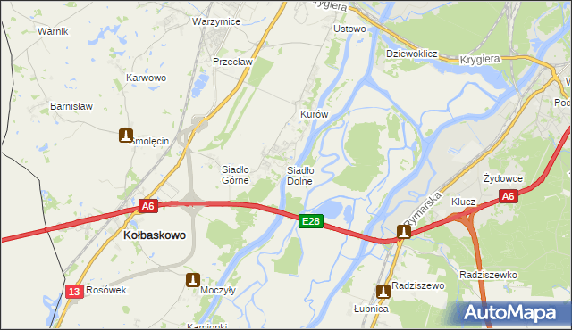 mapa Siadło Dolne, Siadło Dolne na mapie Targeo