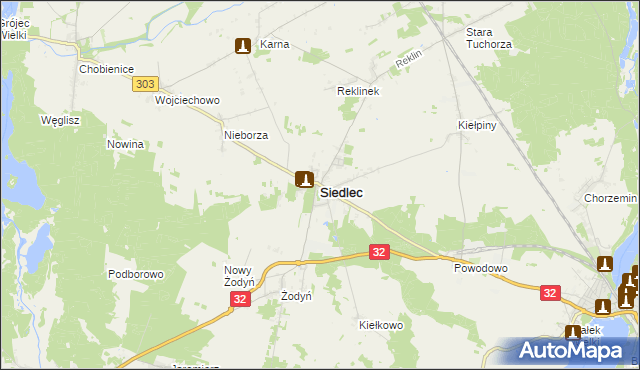 mapa Siedlec powiat wolsztyński, Siedlec powiat wolsztyński na mapie Targeo
