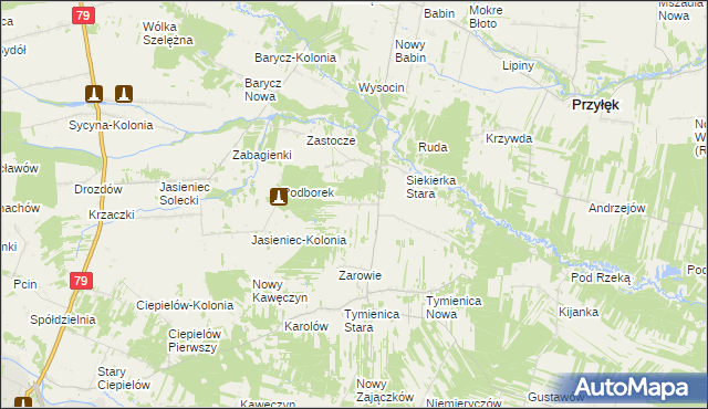 mapa Siekierka Nowa, Siekierka Nowa na mapie Targeo