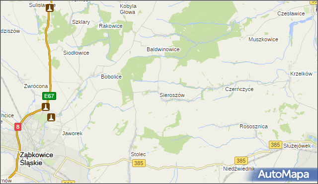 mapa Sieroszów, Sieroszów na mapie Targeo