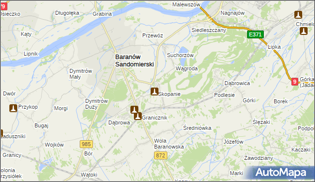 mapa Skopanie, Skopanie na mapie Targeo