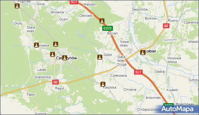 mapa Skorupy, Skorupy na mapie Targeo