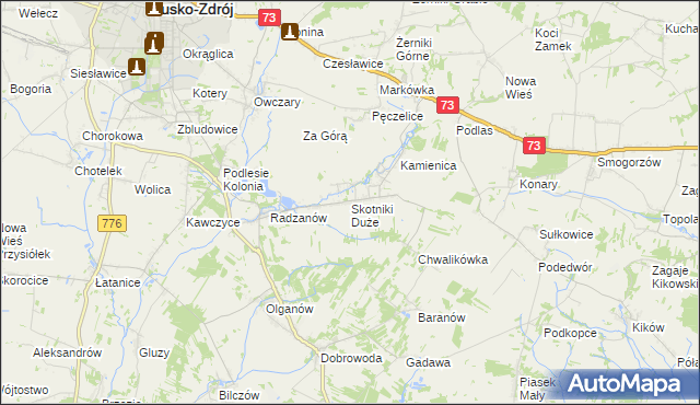 mapa Skotniki Duże, Skotniki Duże na mapie Targeo