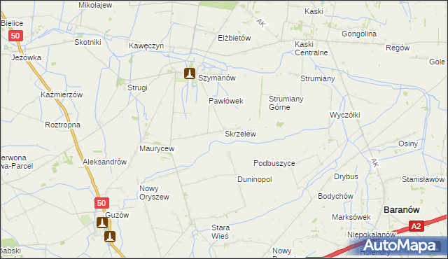 mapa Skrzelew, Skrzelew na mapie Targeo