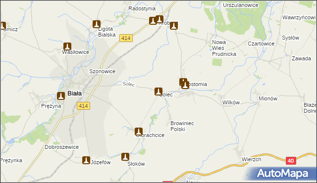 mapa Solec gmina Biała, Solec gmina Biała na mapie Targeo