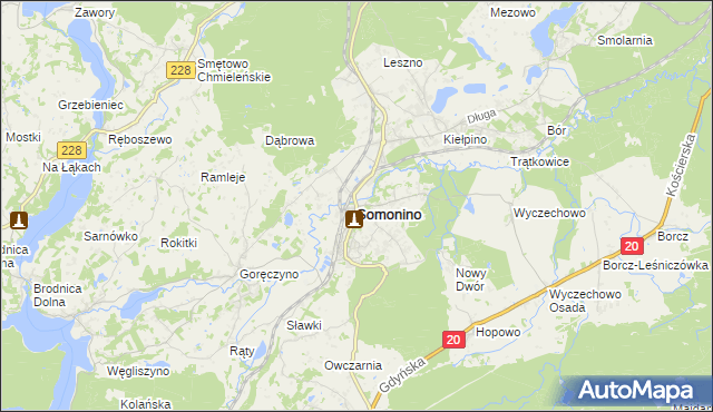 mapa Somonino, Somonino na mapie Targeo