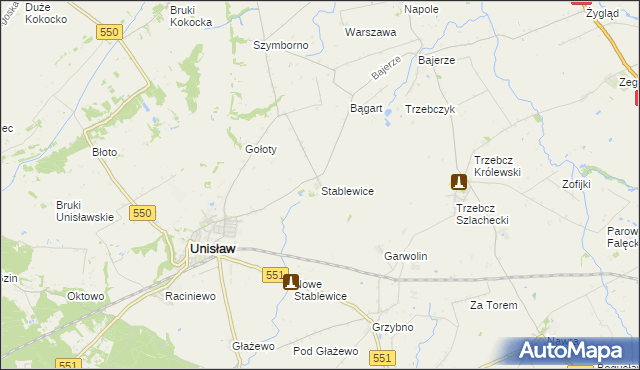mapa Stablewice, Stablewice na mapie Targeo