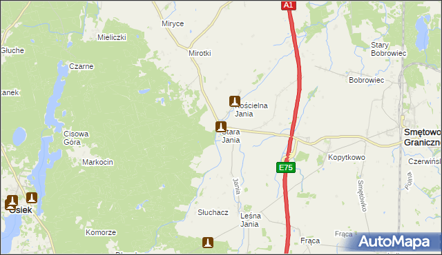 mapa Stara Jania, Stara Jania na mapie Targeo