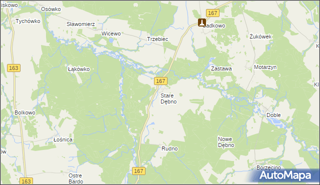 mapa Stare Dębno, Stare Dębno na mapie Targeo