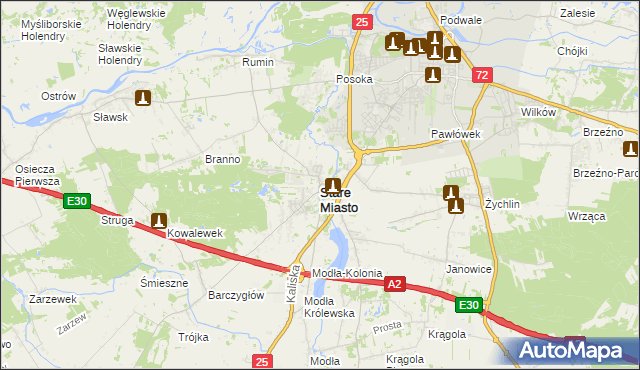 mapa Stare Miasto powiat koniński, Stare Miasto powiat koniński na mapie Targeo