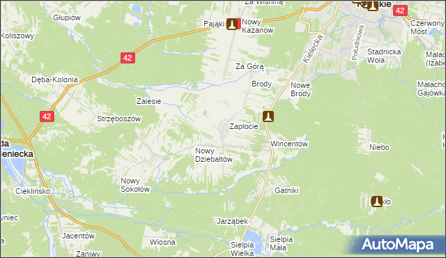 mapa Stary Dziebałtów, Stary Dziebałtów na mapie Targeo