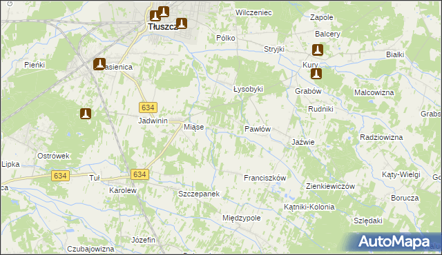 mapa Stasinów gmina Tłuszcz, Stasinów gmina Tłuszcz na mapie Targeo