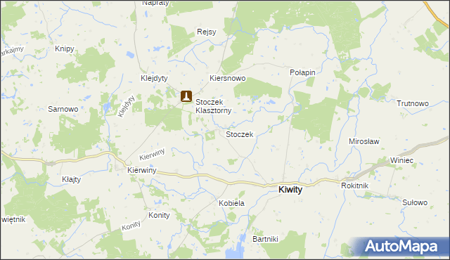 mapa Stoczek gmina Kiwity, Stoczek gmina Kiwity na mapie Targeo