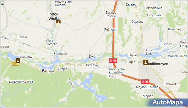 mapa Stojeszyn Pierwszy, Stojeszyn Pierwszy na mapie Targeo