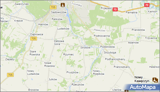 mapa Strobów, Strobów na mapie Targeo