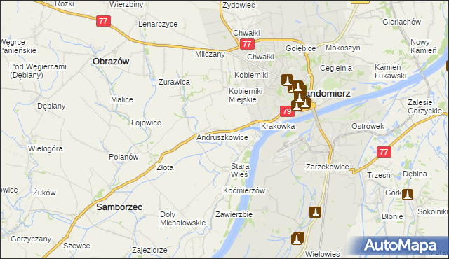 mapa Strochcice, Strochcice na mapie Targeo
