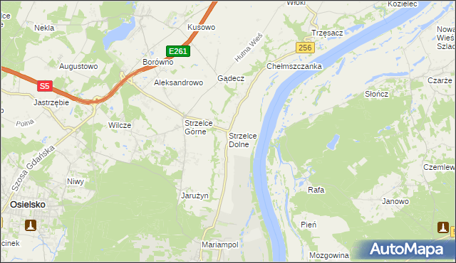 mapa Strzelce Dolne, Strzelce Dolne na mapie Targeo