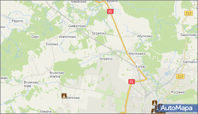 mapa Strzelino, Strzelino na mapie Targeo