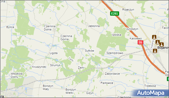 mapa Sułków gmina Góra, Sułków gmina Góra na mapie Targeo