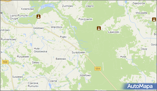 mapa Suradowo, Suradowo na mapie Targeo