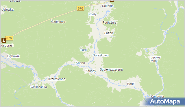 mapa Surażkowo, Surażkowo na mapie Targeo