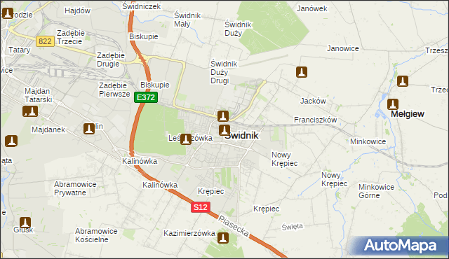 mapa Świdnika, Świdnik na mapie Targeo