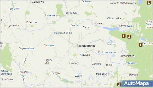 mapa Świedziebnia, Świedziebnia na mapie Targeo