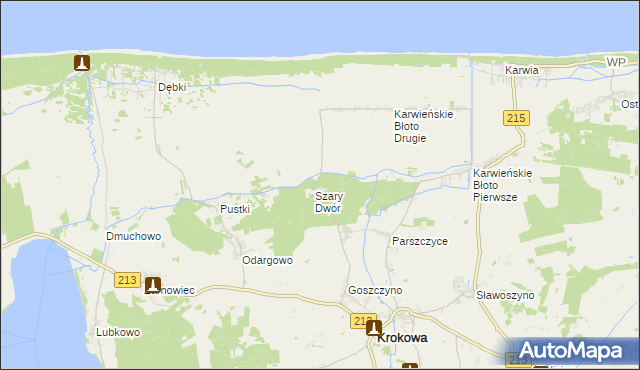 mapa Szary Dwór, Szary Dwór na mapie Targeo