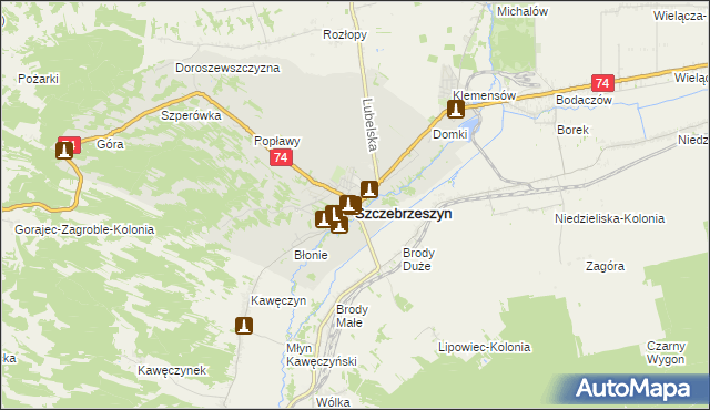 mapa Szczebrzeszyn, Szczebrzeszyn na mapie Targeo