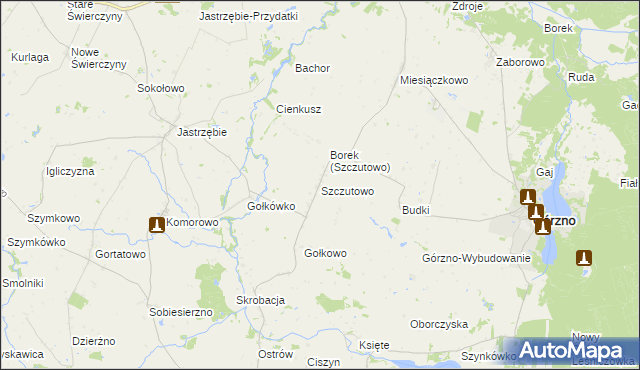mapa Szczutowo gmina Górzno, Szczutowo gmina Górzno na mapie Targeo