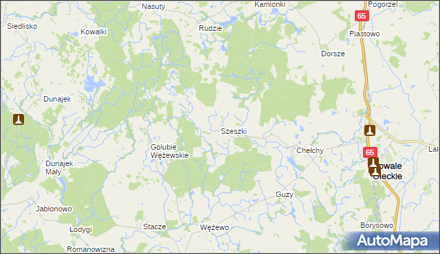 mapa Szeszki gmina Kowale Oleckie, Szeszki gmina Kowale Oleckie na mapie Targeo