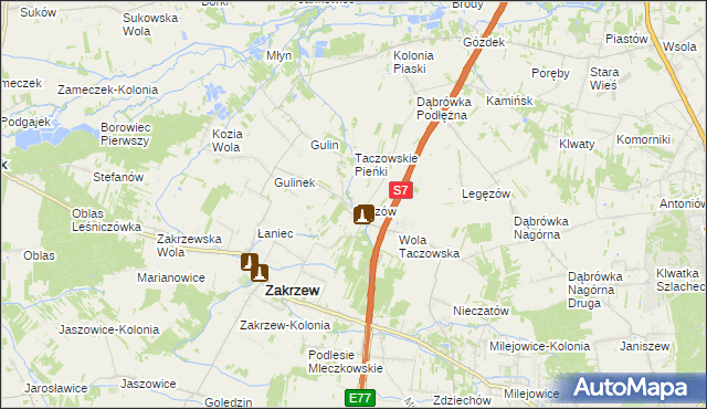 mapa Taczów, Taczów na mapie Targeo
