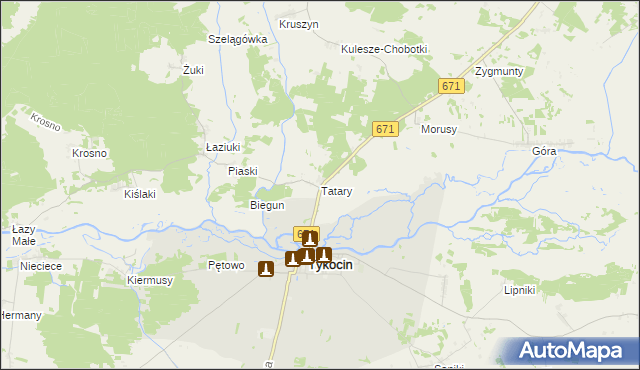 mapa Tatary gmina Tykocin, Tatary gmina Tykocin na mapie Targeo