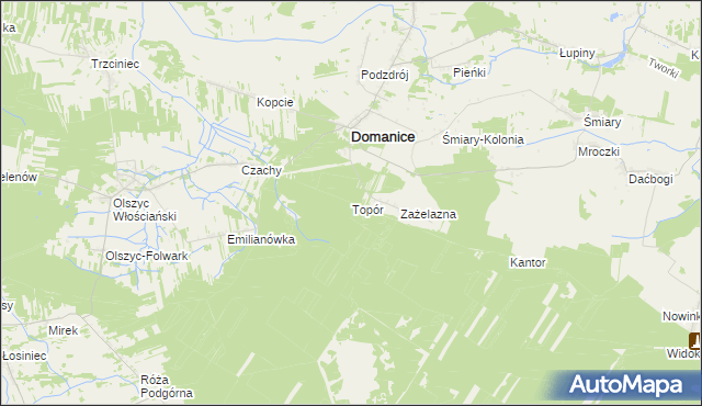 mapa Topór gmina Łuków, Topór gmina Łuków na mapie Targeo