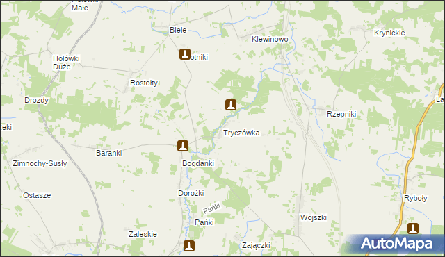 mapa Tryczówka, Tryczówka na mapie Targeo