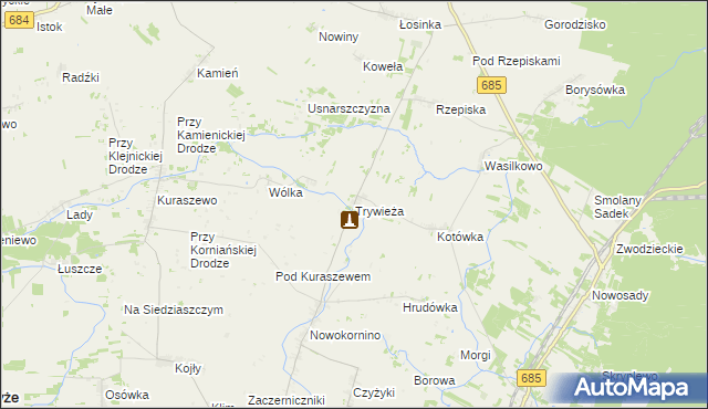 mapa Trywieża, Trywieża na mapie Targeo