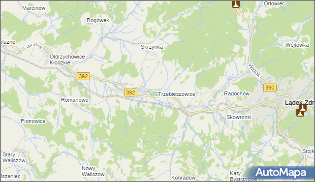 mapa Trzebieszowice, Trzebieszowice na mapie Targeo