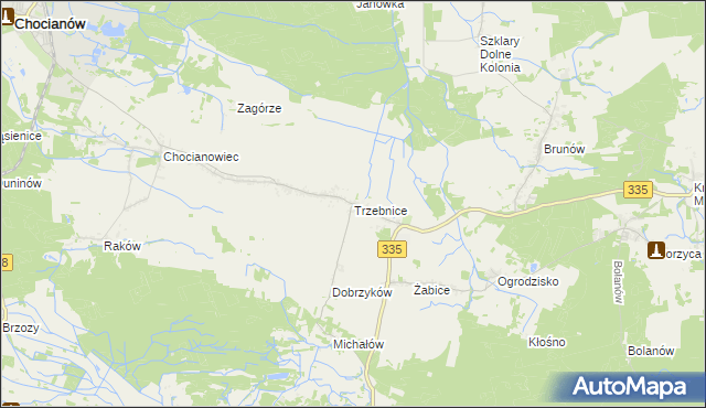 mapa Trzebnice, Trzebnice na mapie Targeo