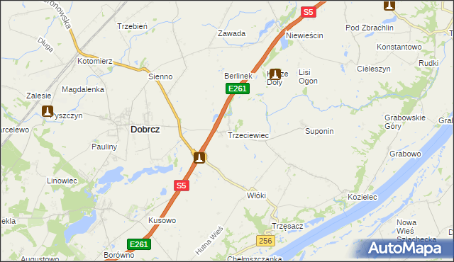 mapa Trzeciewiec, Trzeciewiec na mapie Targeo