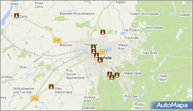 mapa Tuchola, Tuchola na mapie Targeo
