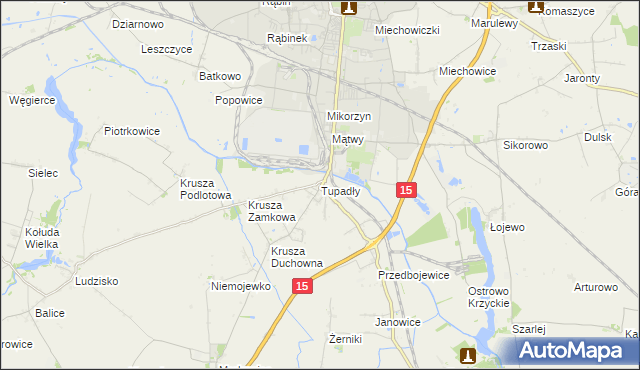 mapa Tupadły gmina Inowrocław, Tupadły gmina Inowrocław na mapie Targeo